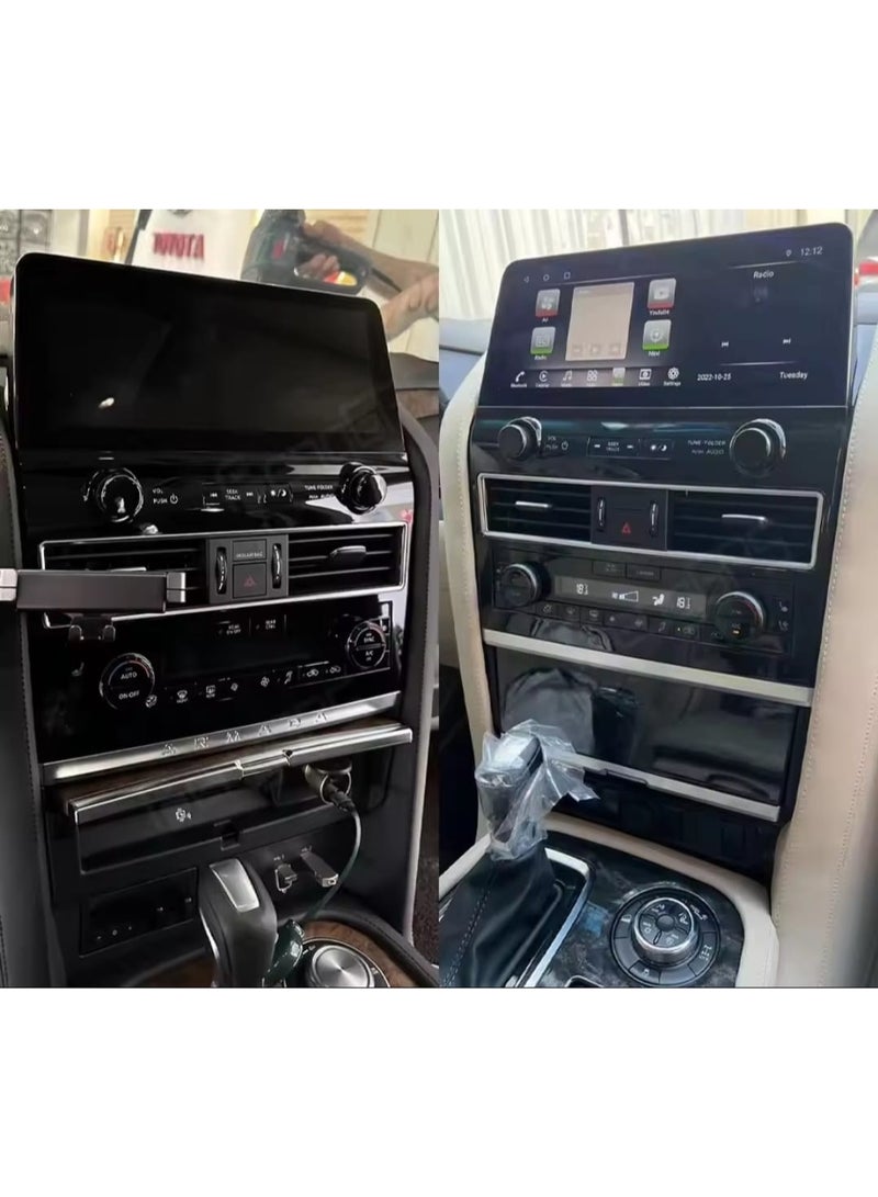 فيريكس شاشة سيارة أندرويد مقاس 12.3 بوصة لنيسان باترول Y62 موديلات 2010-2019 | ترقية وسائط متعددة بتصميم أصلي مع ألواح جانبية وشاحن لاسلكي | ذاكرة وصول عشوائي 8 جيجابايت، ذاكرة تخزين داخلية 128 جيجابايت | دعم لاسلكي لـ CarPlay وAndroid Auto | طقم كامل - Image 2